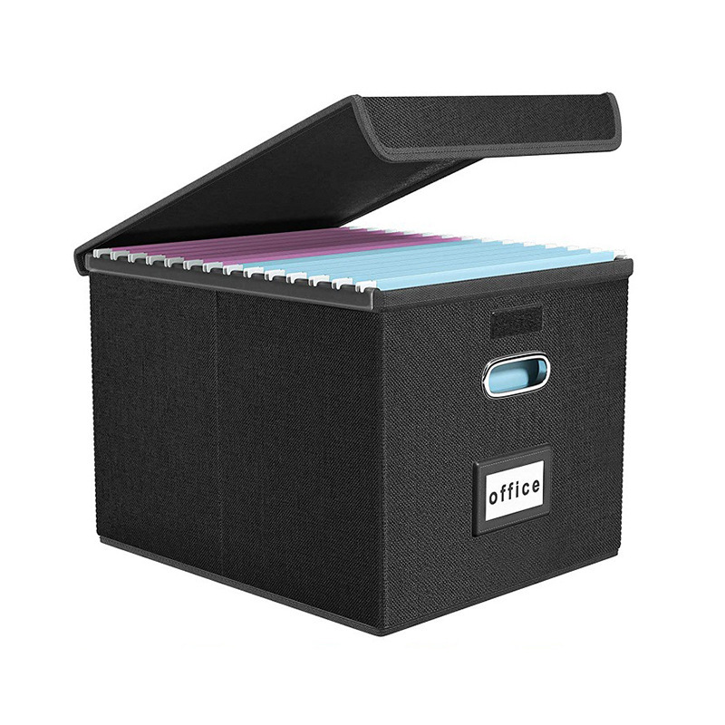 Document storage box with lid